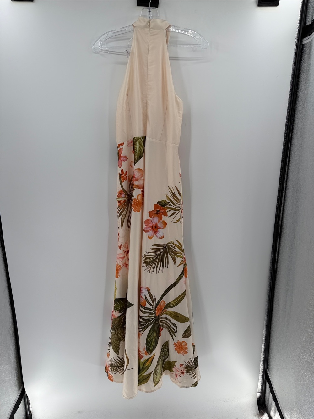 Fehaute Beige Floral Bow Satin Halter A-Line Gown Dress - Beige - 6 - NWT - Picture 12 of 12